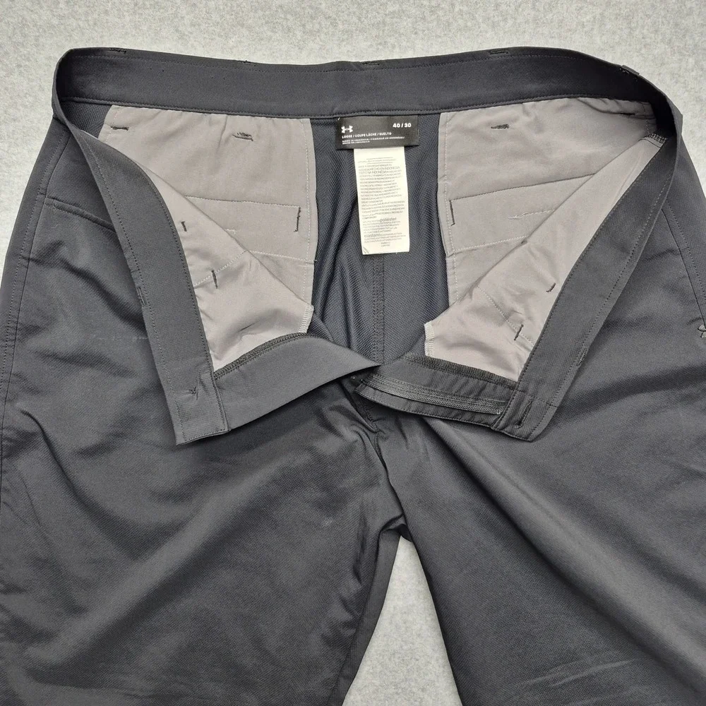 Under Armour Pants Mens Size 40 x 30 Black Loose Fit Golf Chino Outdoor Casual